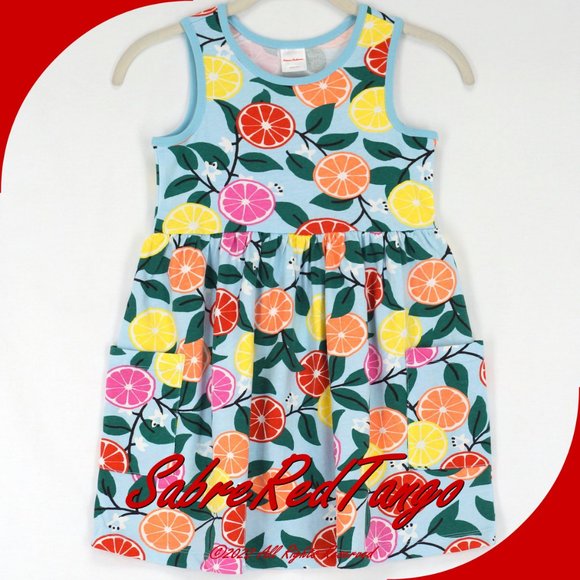 Hanna Andersson Other - NWT Hanna Andersson Sleeveless Pocket Dress Sweet Citrus Print 130 8